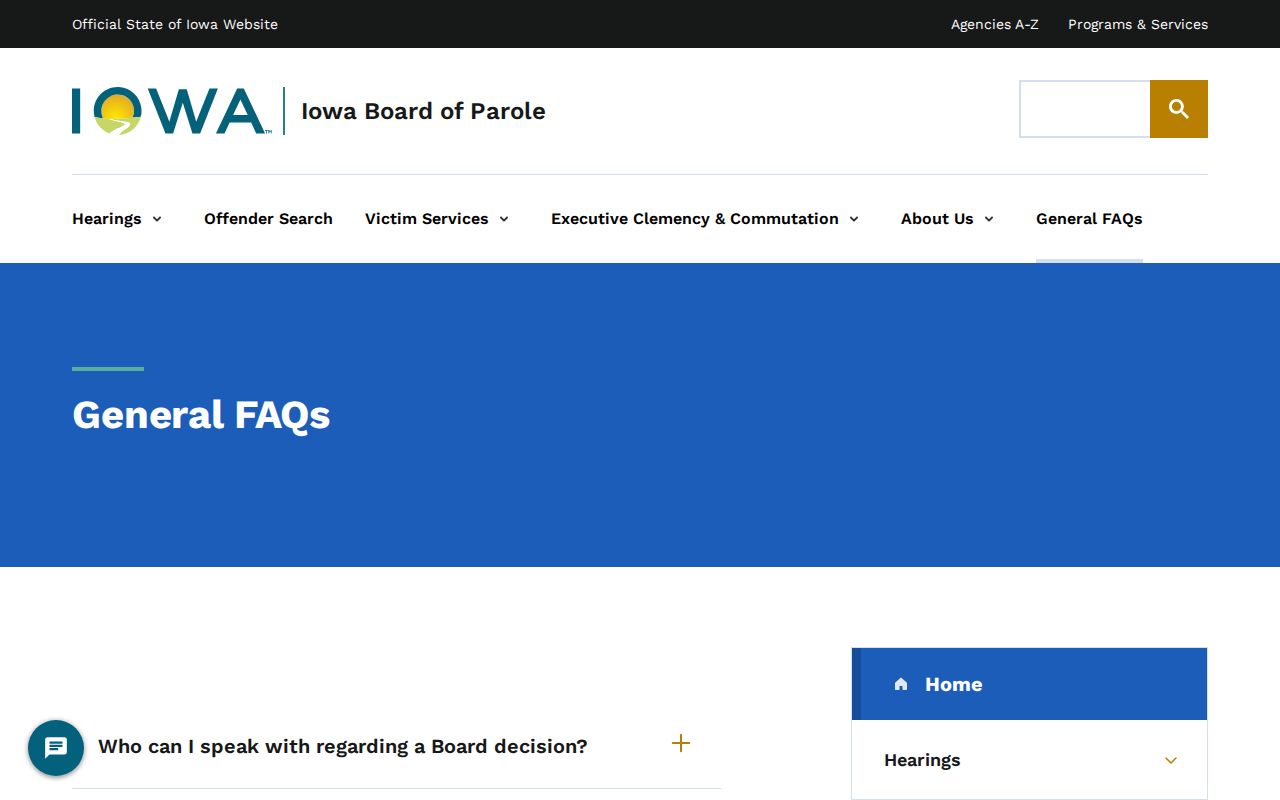 Akron record check source for Iowa parole questions