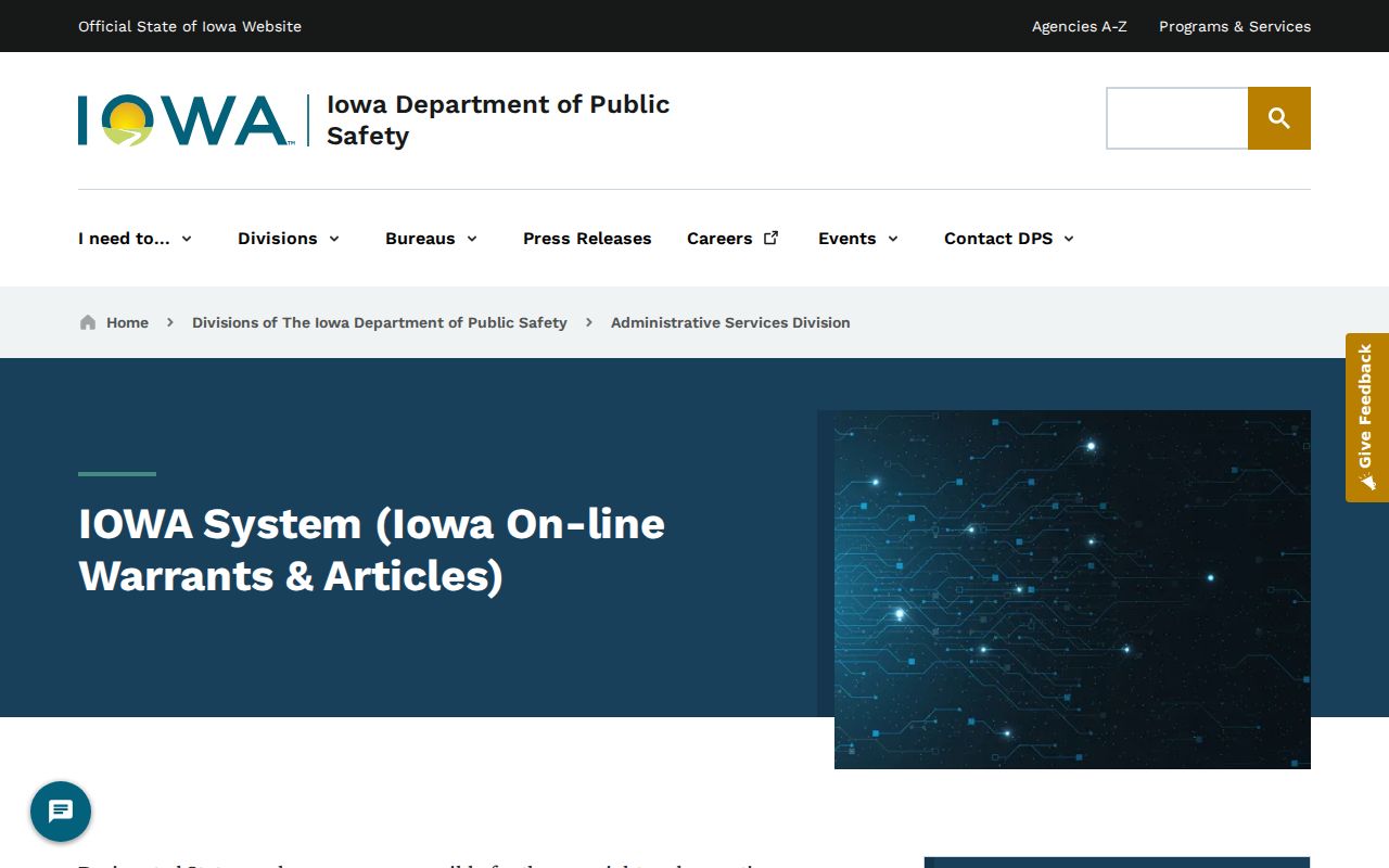 Akron criminal records source for Iowa warrant system limits