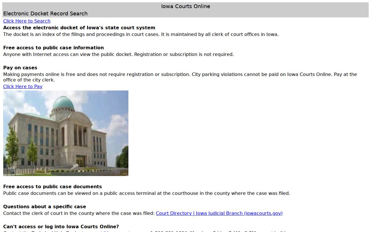 Plymouth County criminal court case search through Iowa Courts Online