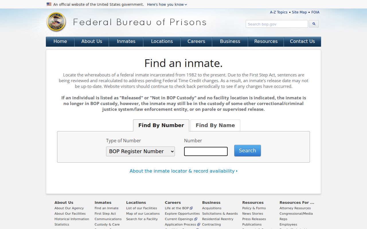 Remsen criminal history source for federal inmate location