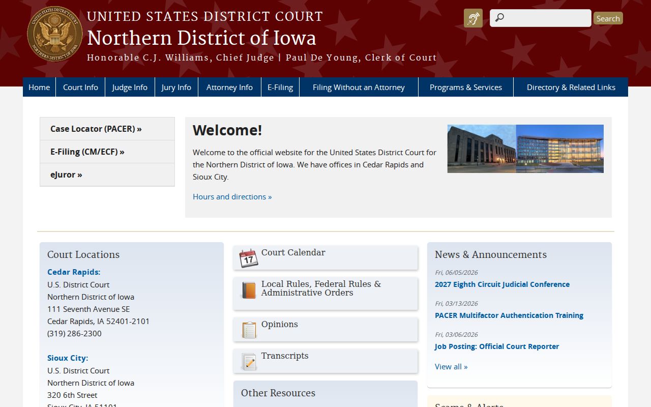Remsen criminal records source for Northern District of Iowa