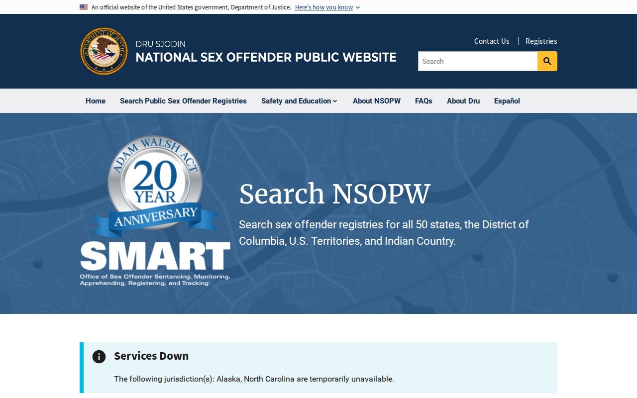 Plymouth County sex offender lookup through the national public registry website